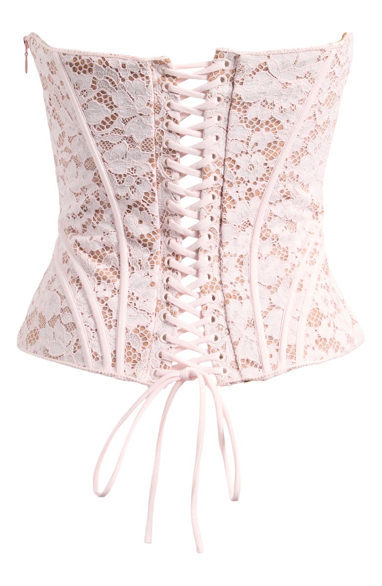 HOUSE OF CB Solaine Lace Corset Top, Alternate, color, Baby Pink