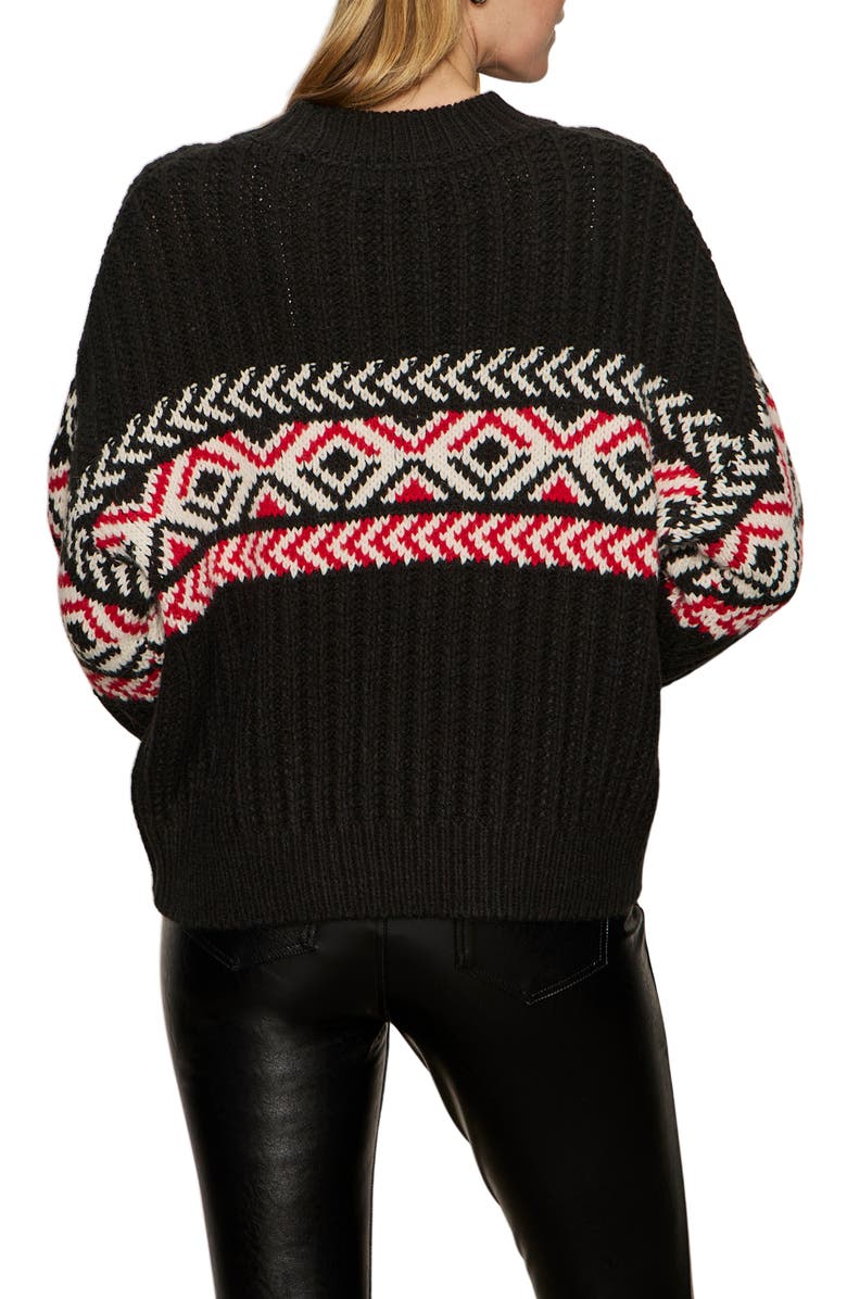 Sanctuary Intarsia Sweater, Alternate, color, Black/ Multi