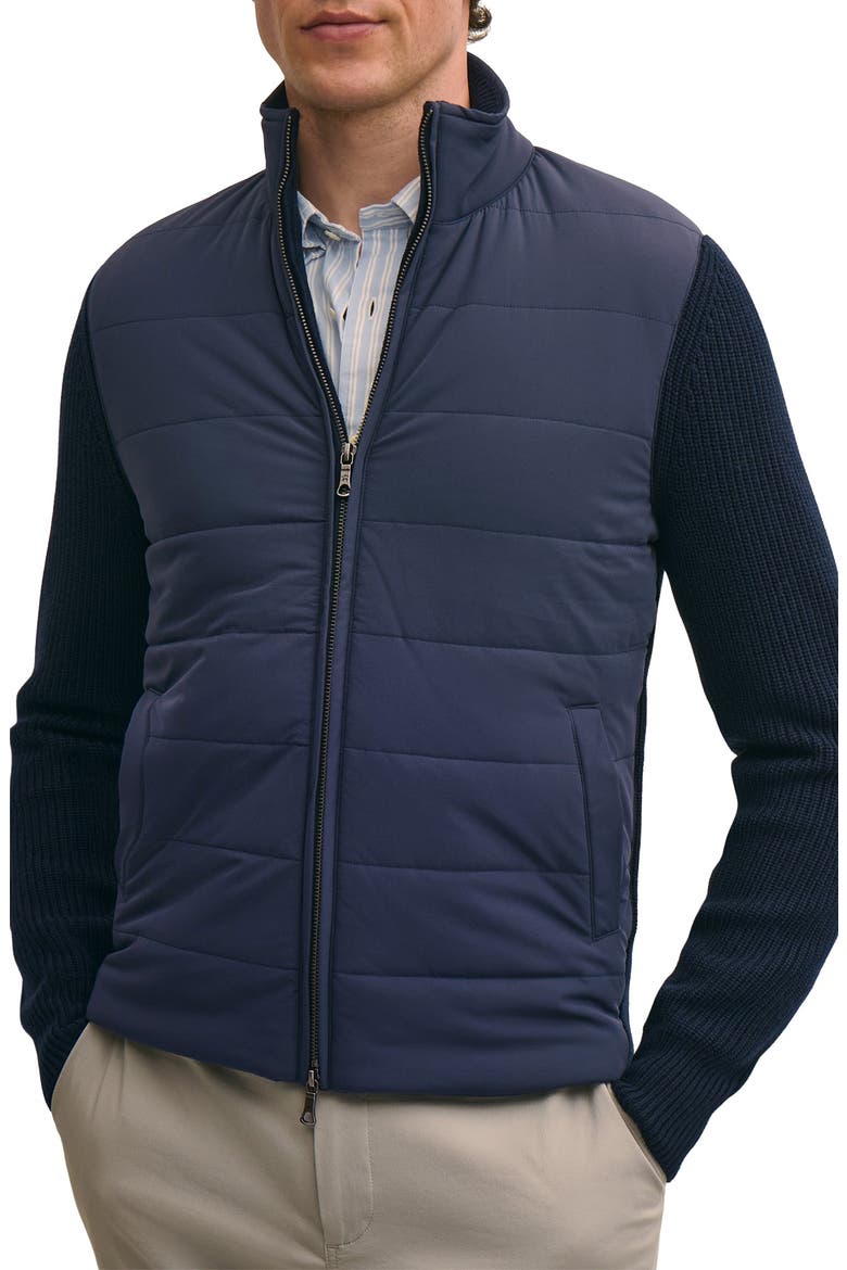 Performance Quilted Hybrid Jacket, Main, color, NAVY
