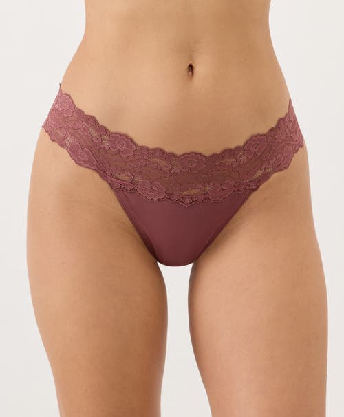 Pact Lace Waist Thong 3-pack Made With Organic Cotton In Pink