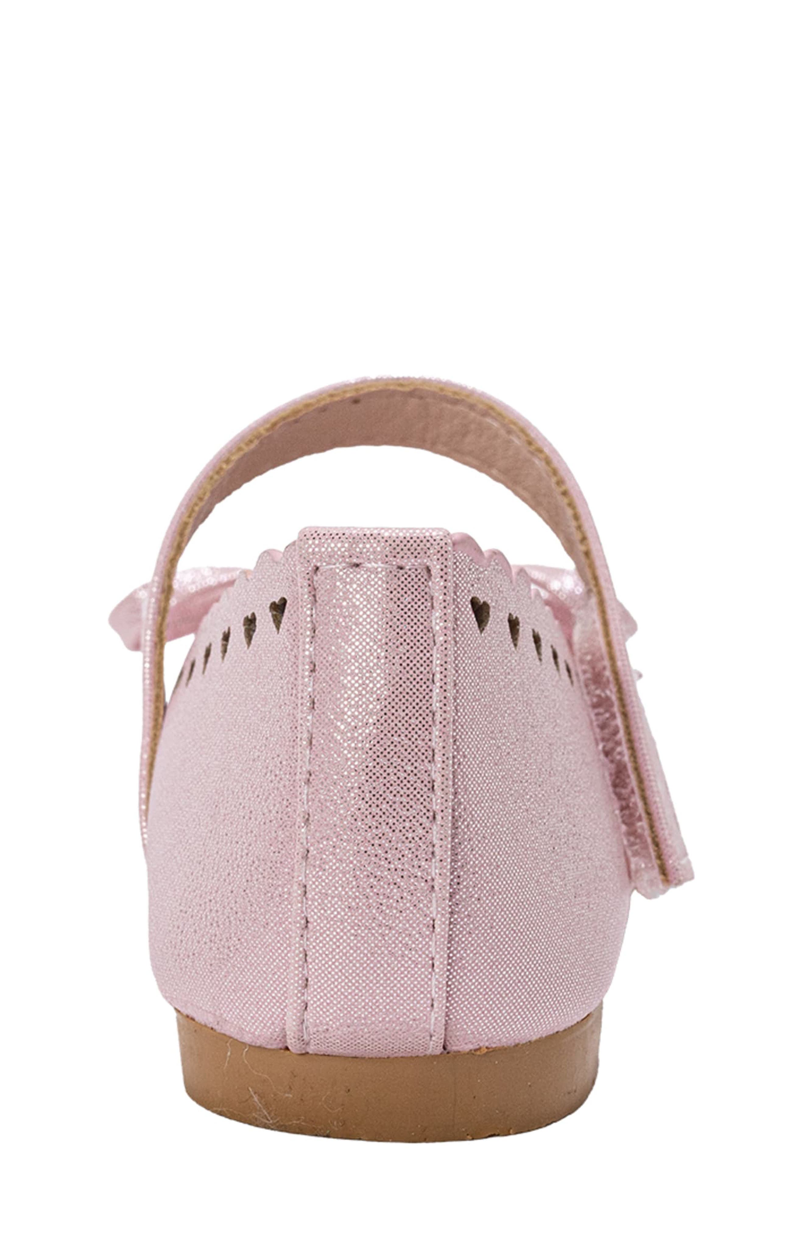 bebe Gigi Heart Perforated Mary Jane Flat, Alternate, color, Light Pink