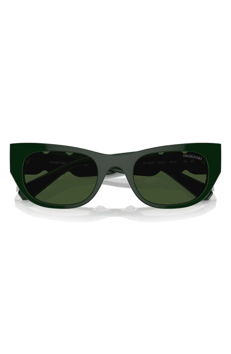 Swarovski 53mm Pillow Sunglasses, Alternate, color, Dark Green