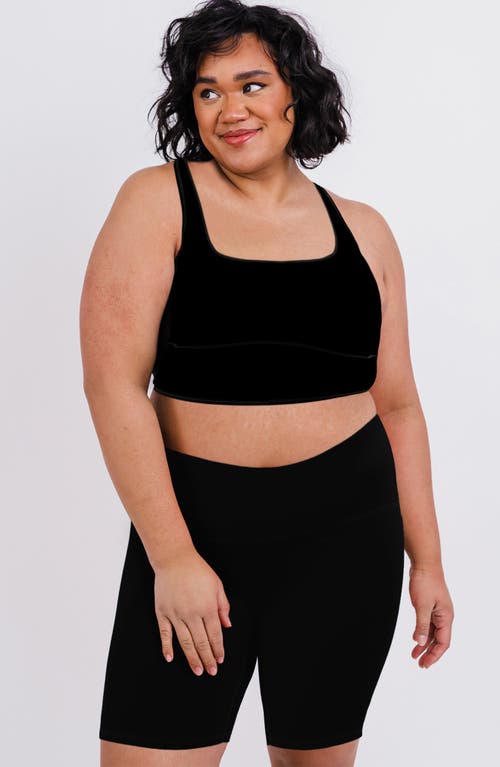 Calypsa Plus Size Tummy Control Long Bike Swim Shorts In Black