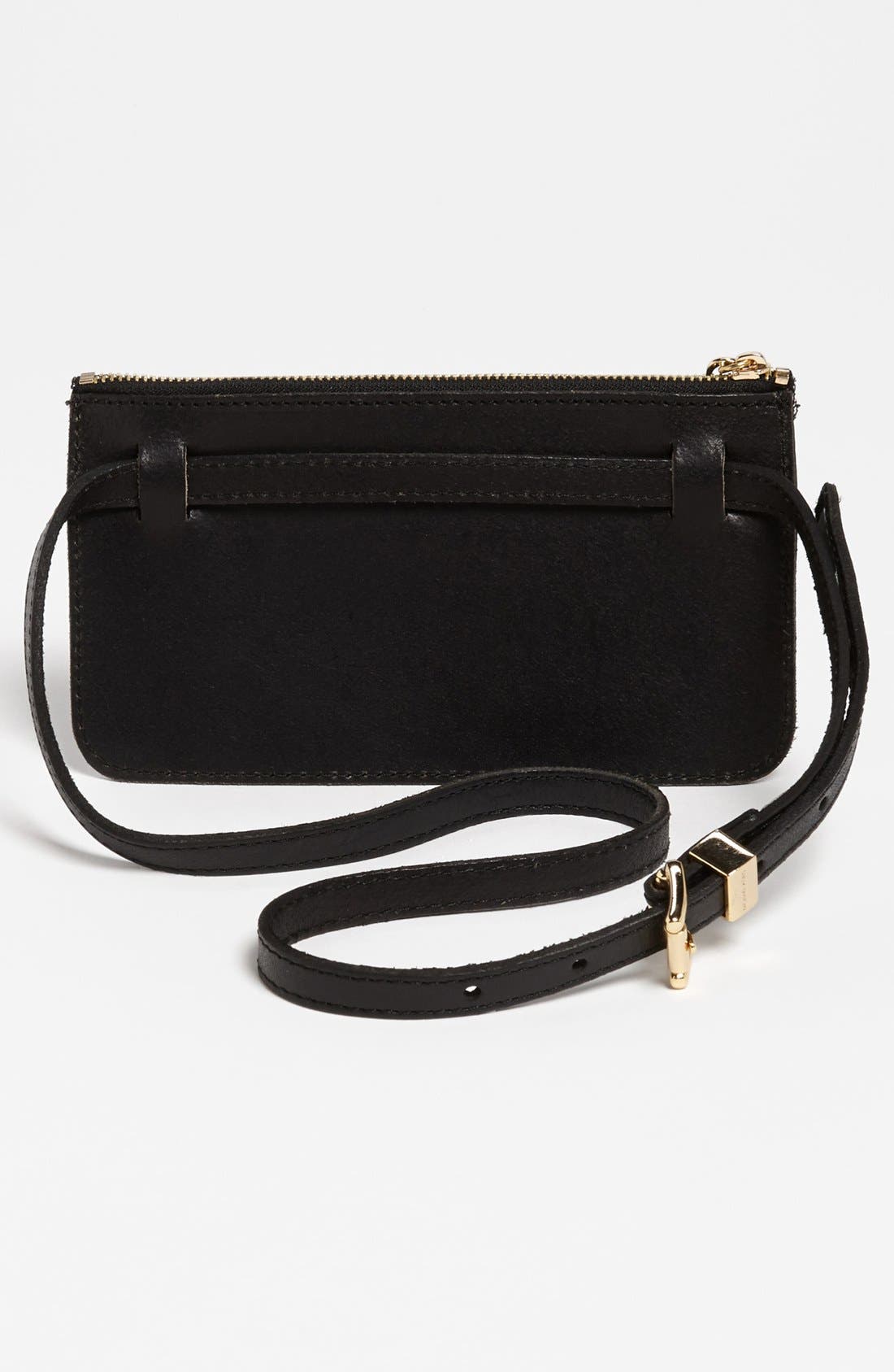 Leather Belt Bag, Alternate, color, BLACK