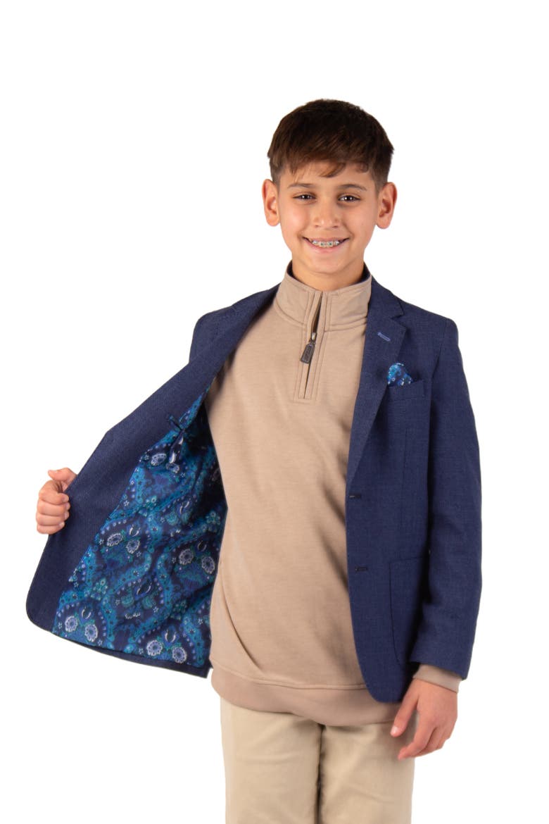 Kids' Textured Slub Sport Coat, Alternate, color, NAVY