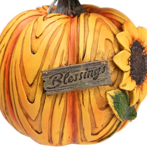 Northlight Sunflower Blessings Pumpkin Fall Harvest Decoration In Orange
