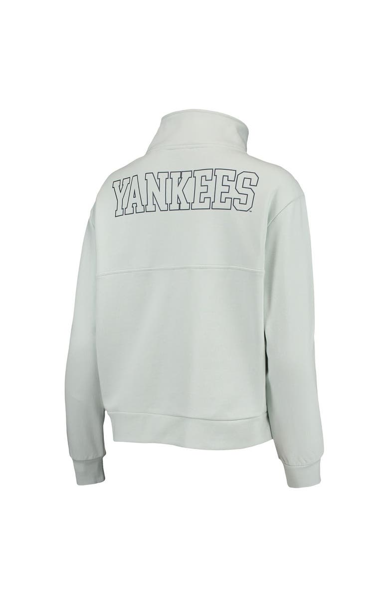 THE WILD COLLECTIVE Women's The Wild Collective Light Blue New York Yankees Two-Hit Quarter-Zip Pullover Top, Alternate, color, Light Blue