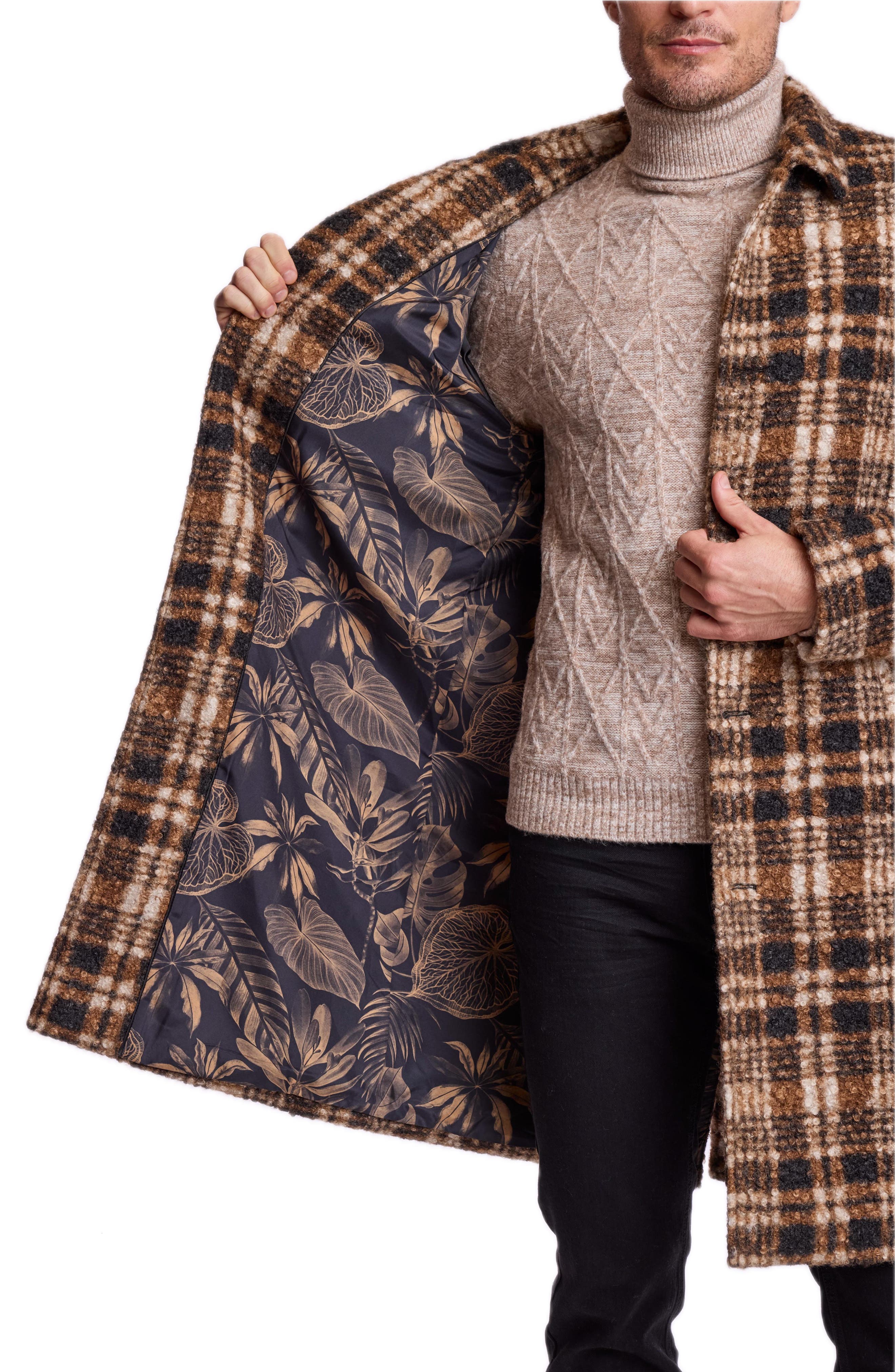 PAISLEY & GRAY Plaid Slash Pocket Overcoat (Men) | Nordstromrack