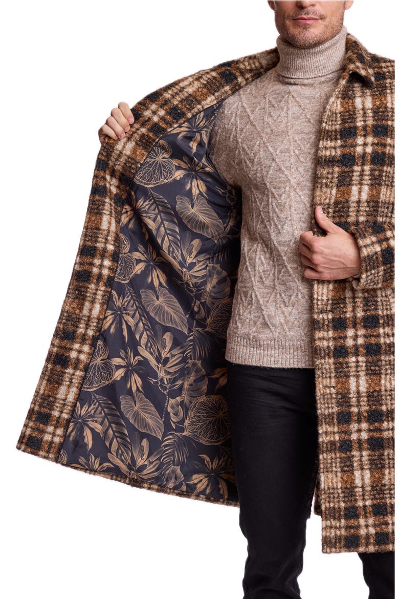 Plaid Slash Pocket Overcoat, Alternate, color, CHOCOLATE SWIRL CHECK