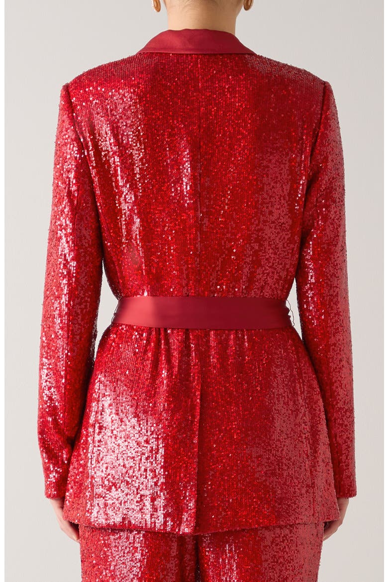 Shimmer Sequin Jacket, Alternate, color, RED
