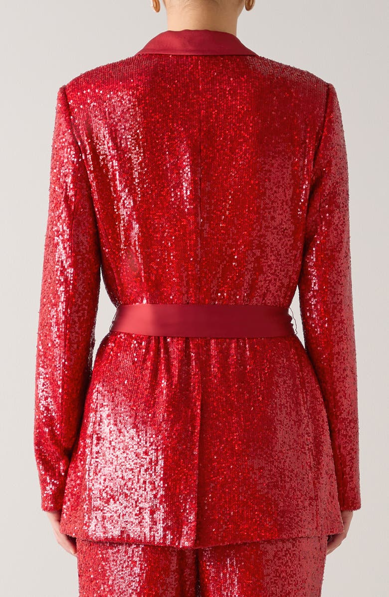 LK Bennett Shimmer Sequin Jacket, Alternate, color, Red