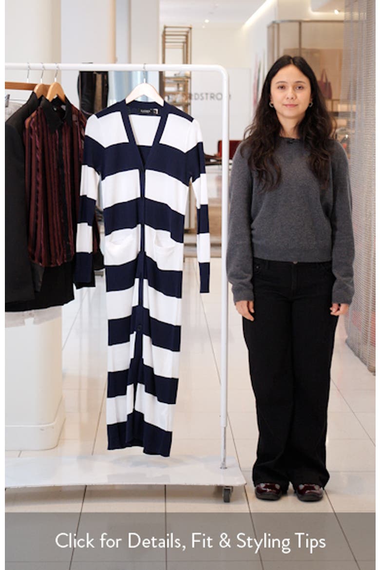 Stripe Longline Cotton Blend Cardigan video