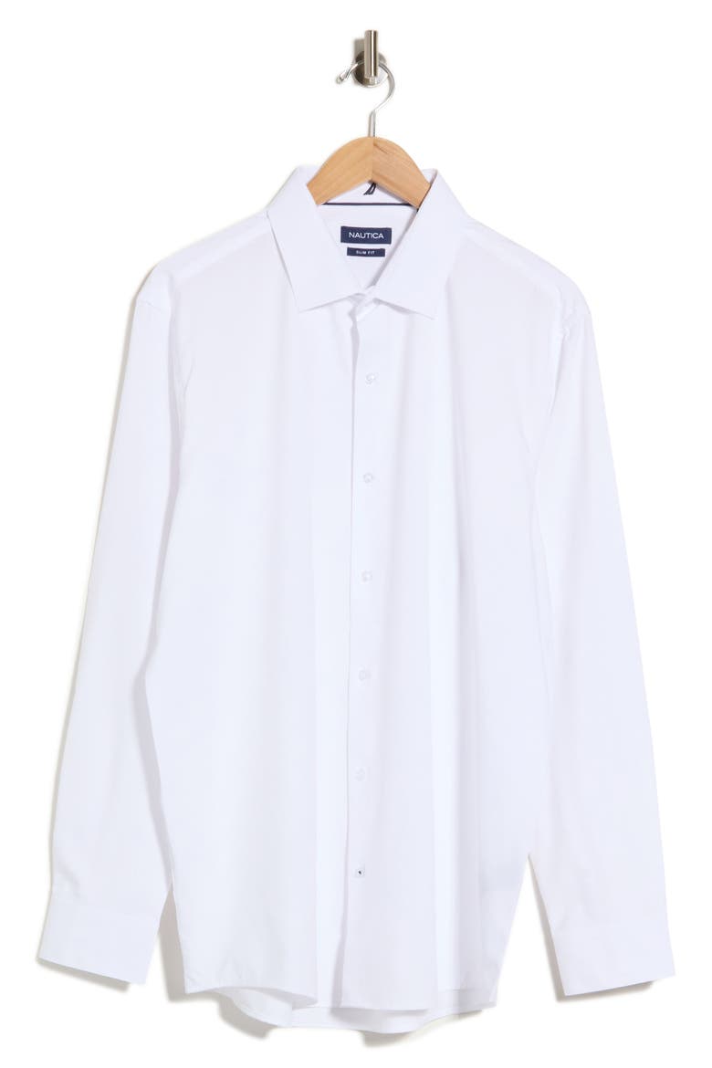 Slim Fit Check Dobby Shirt, Main, color, WHITE