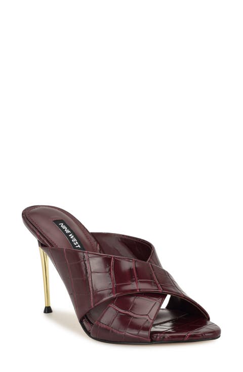 Sancie Croc Embossed Stiletto Sandal (Women)