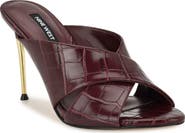 Nine West Sancie Croc Embossed Stiletto Sandal