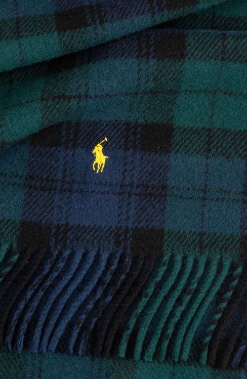 Polo Ralph Lauren Plaid Wool Scarf In Black