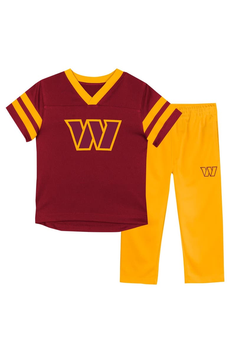 Outerstuff Toddler Outerstuff Burgundy/Gold Washington Commanders Red Zone V-Neck T-Shirt & Pants Set, Main, color, Burgundy