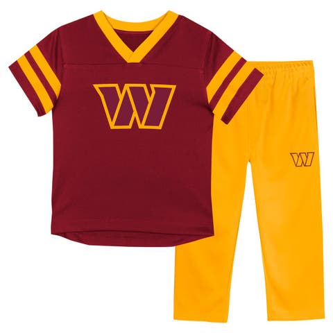 Toddler Outerstuff Burgundy/Gold Washington Commanders Red Zone V-Neck T-Shirt & Pants Set