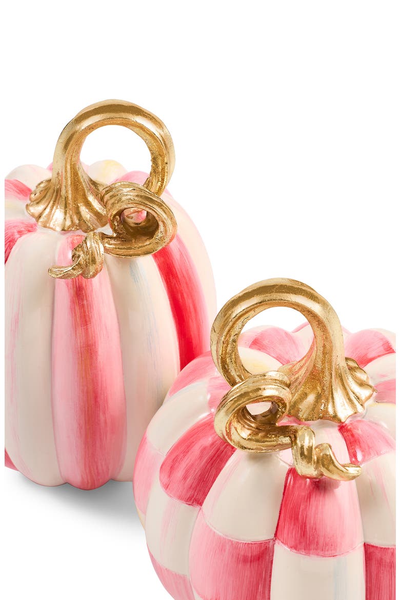 Bubblegum Check & Stripe Set of 2 Pumpkins, Alternate, color, PINK