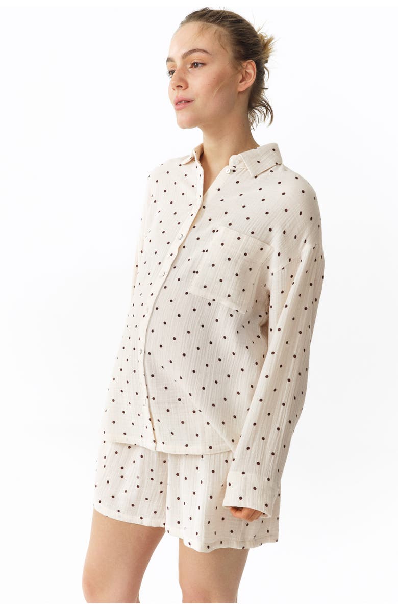 H&M Mama Before & After Muslin Pyjamas, Alternate, color, Cream/Dotted