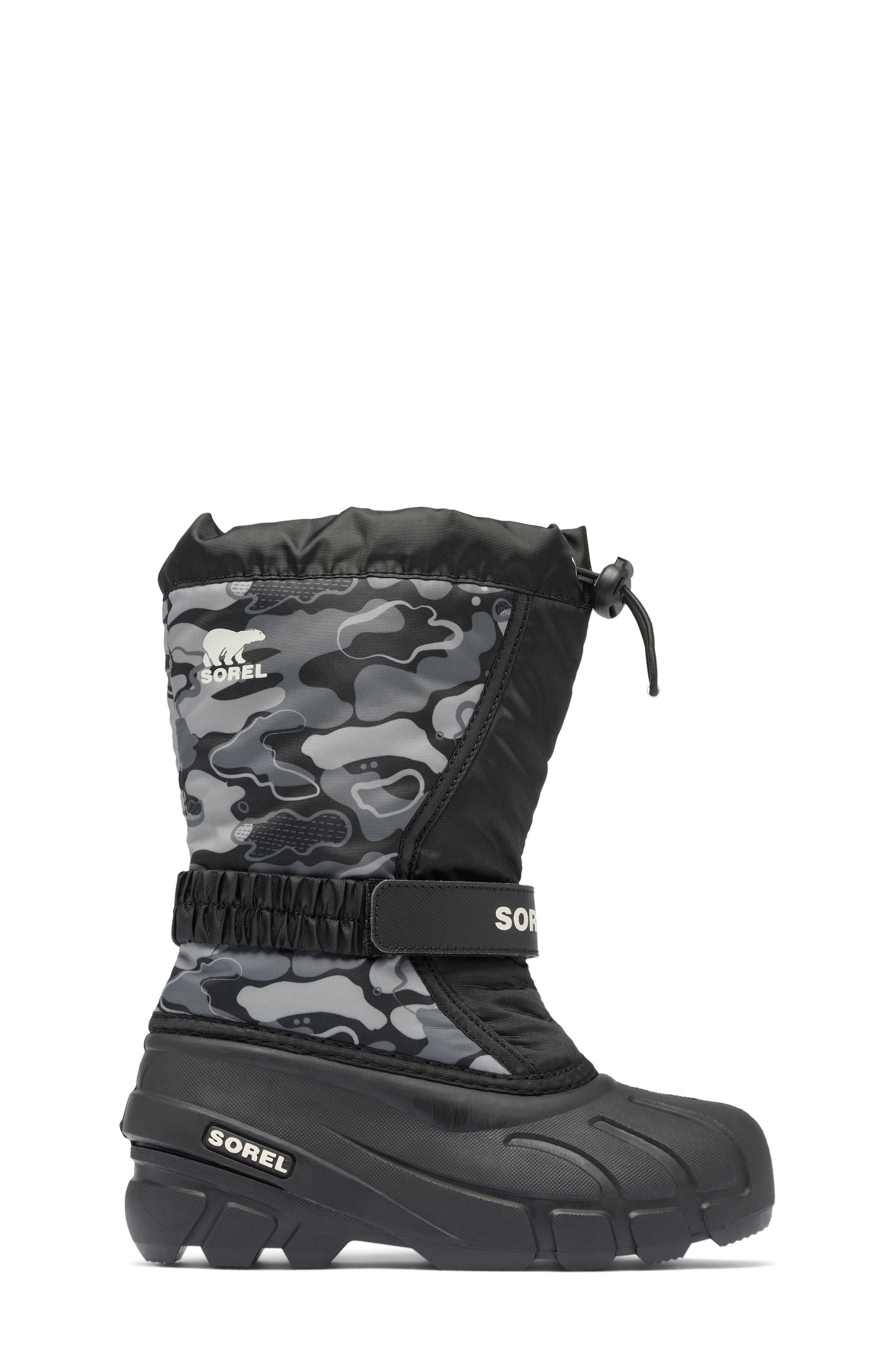 Kids' Flurry Water Resistant Snow Boot, Alternate, color, BLACK/ QUARRY