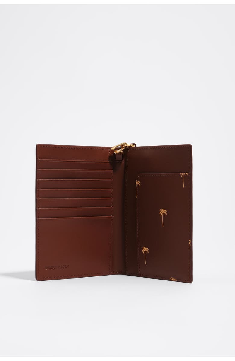 Bimba y Lola Leather Passport Cover, Alternate, color, Nut