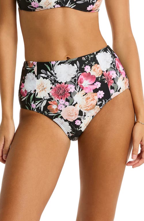 Sea Level Belle Paneled High Waist Bikini Bottoms in Black  product