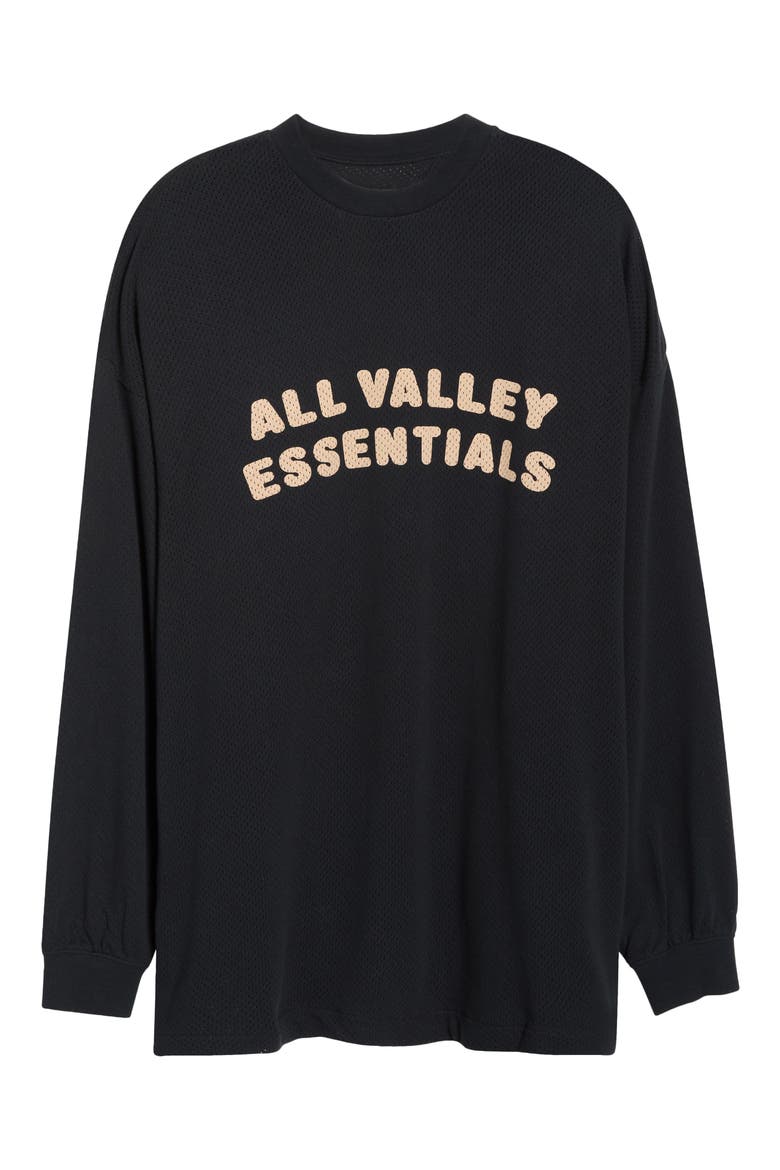 Merch Oversize Long Sleeve Cotton Mesh Graphic T-Shirt, Main, color, VINTAGE BLACK