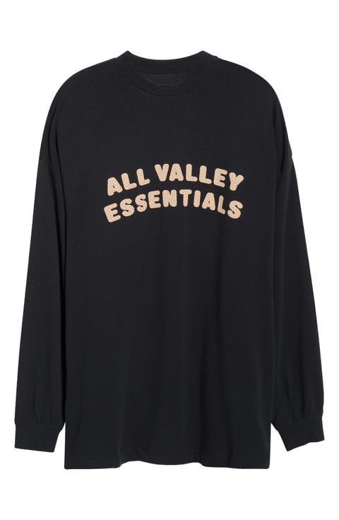 Merch Oversize Long Sleeve Cotton Mesh Graphic T-Shirt