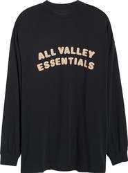 Fear of God Essentials Merch Oversize Long Sleeve Cotton Mesh Graphic T-Shirt