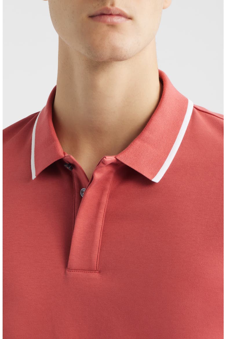 Parlay Tipped Cotton Polo, Alternate, color, MEDIUM RED
