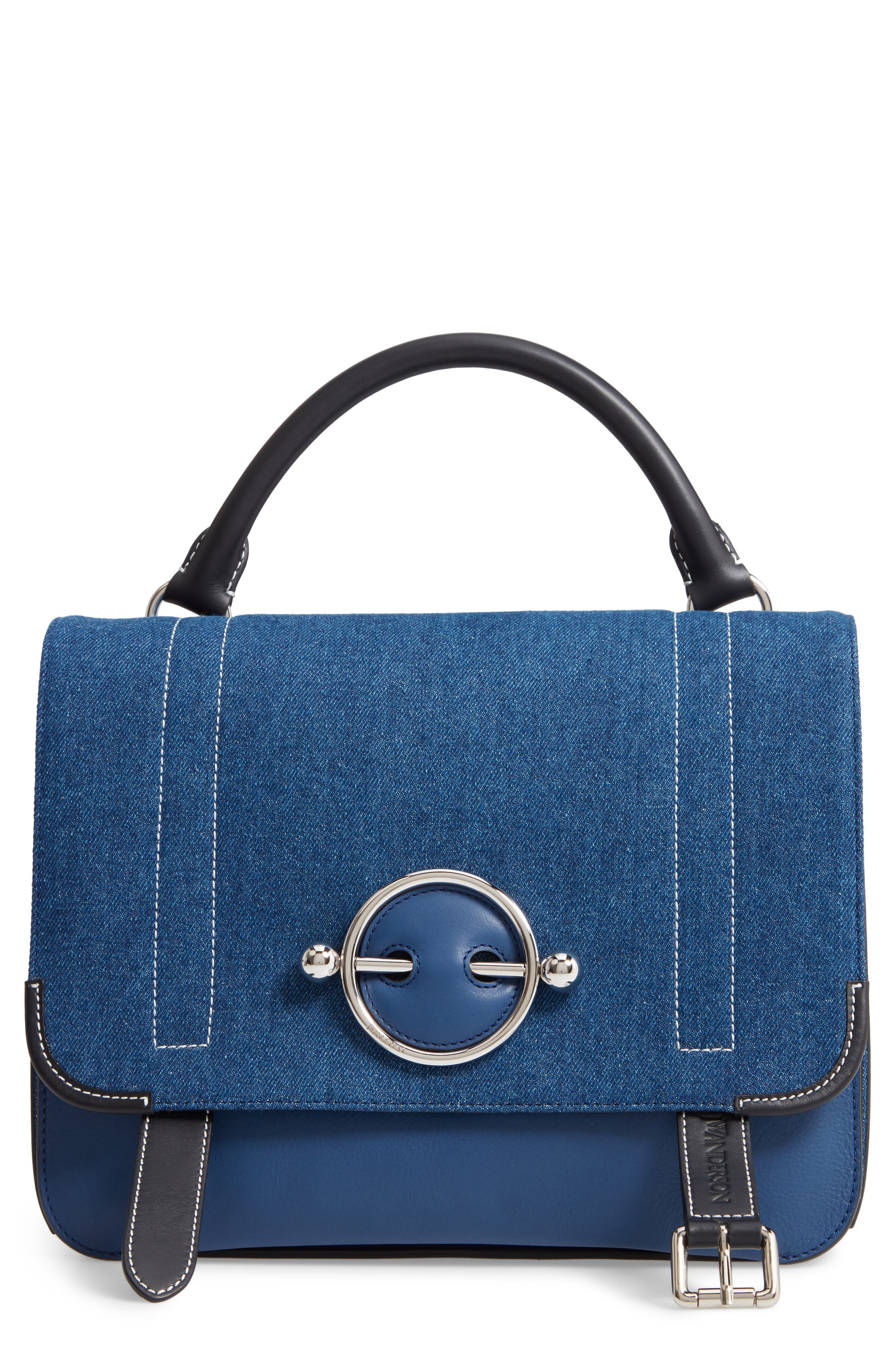 JW Anderson Disc Leather Crossbody Bag, Main, color, 