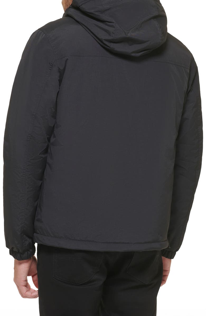 Tommy Hilfiger Water Resistant Hooded Fleece Lined Anorak Jacket, Alternate, color, Black