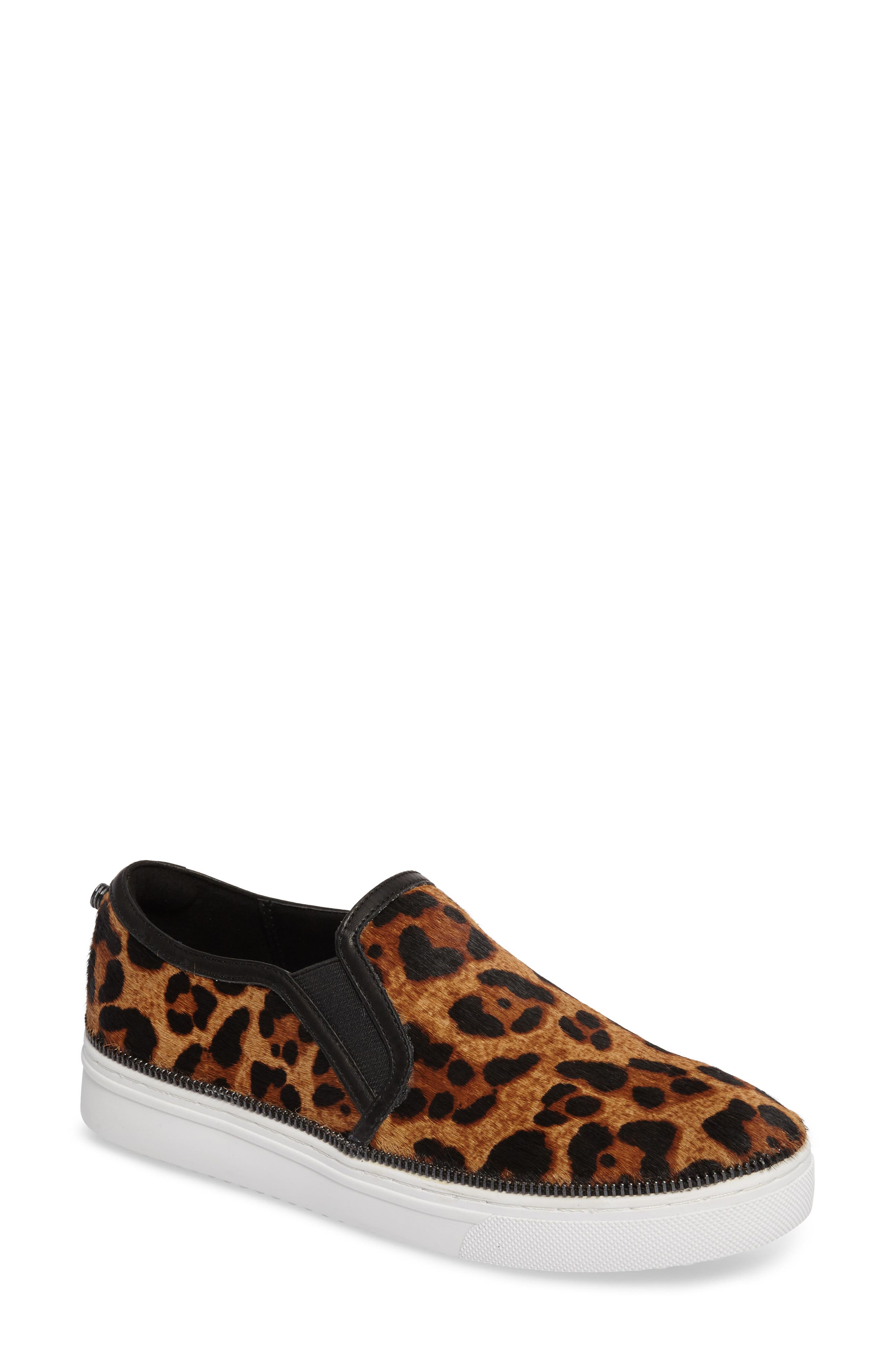 Harper Genuine Calf Hair Slip-On Sneaker, Main, color, LEOPARD CALF HAIR