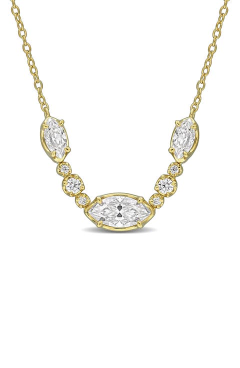 Marquise and Round Created Moissanite Necklace