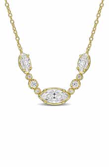 Marquise and Round Created Moissanite Necklace