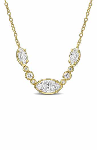 Marquise and Round Created Moissanite Necklace