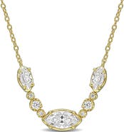 DELMAR Marquise and Round Created Moissanite Necklace