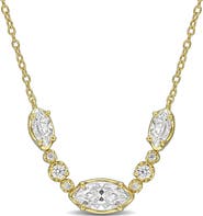 DELMAR Marquise and Round Created Moissanite Necklace