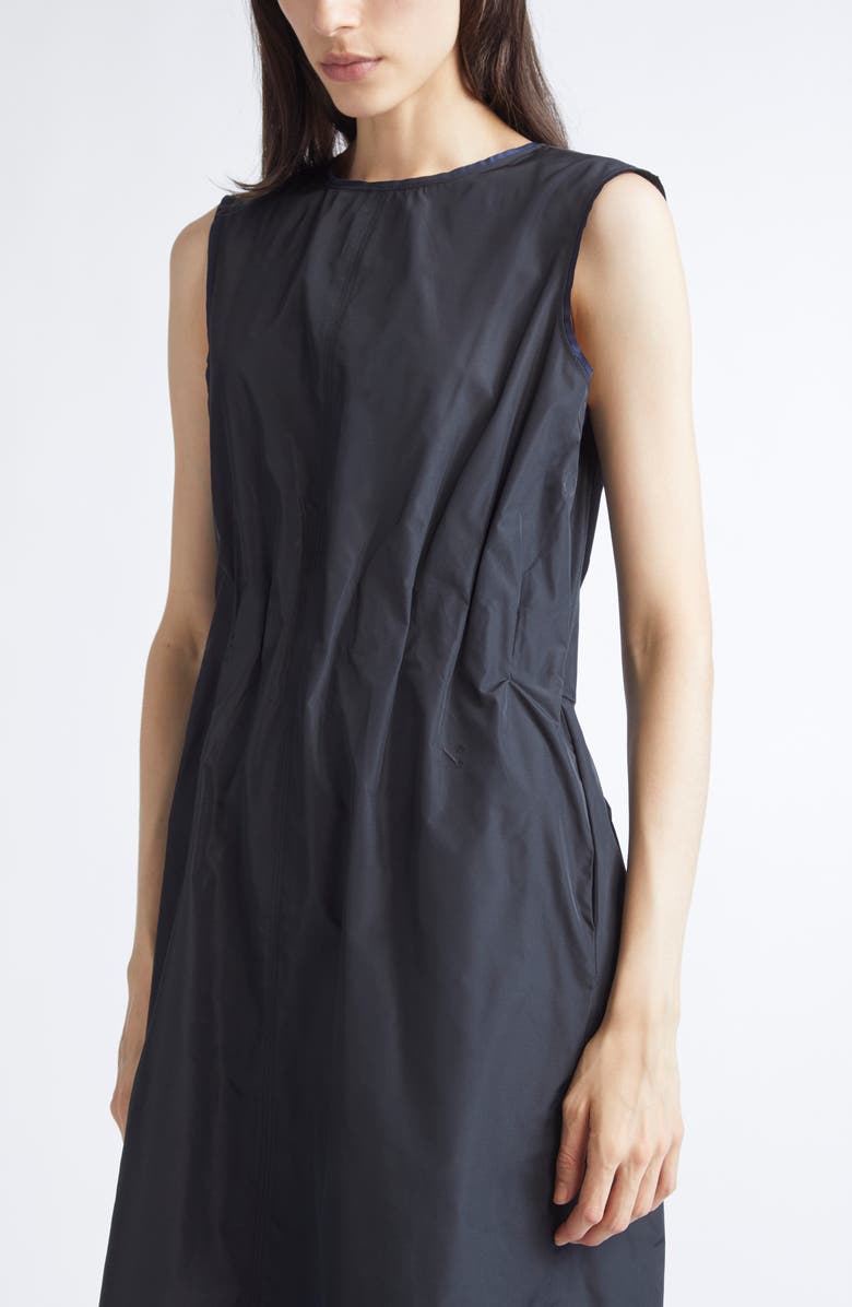 NACKIYÈ Go Lightly Pleated Satin Sleeveless Dress, Alternate, color, Noir
