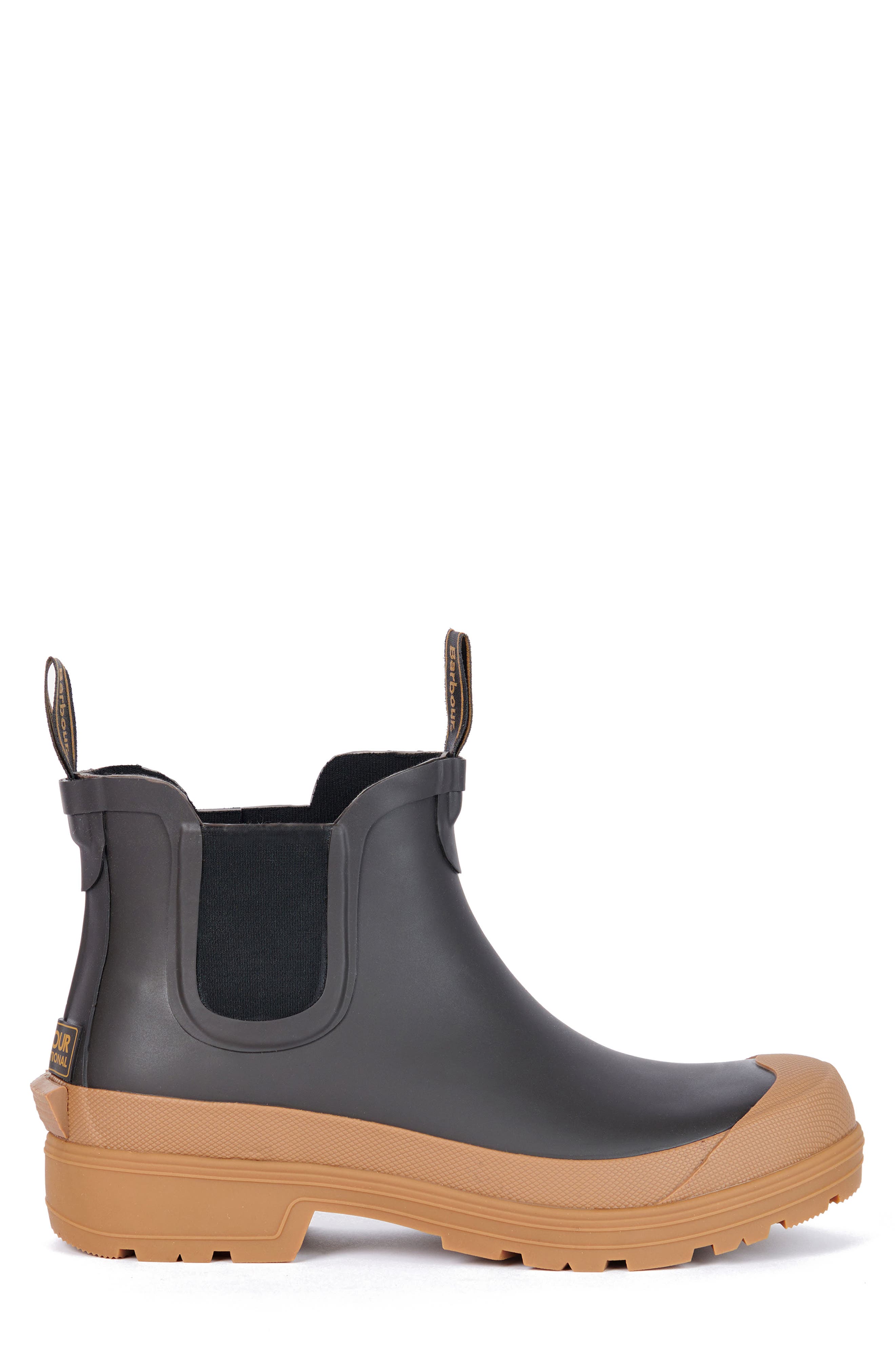 Barbour Storm Chelsea Rain Boot, Alternate, color, Brown