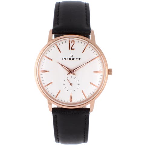 Round Vintage Remote Sweep Leather Watch - 40MM