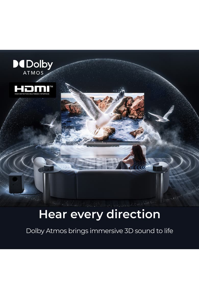 Poseidon M100 7.1Ch Wireless Surround Sound System, Dolby Atmos Sound Bar, HDMI eARC, Auracast, 432W, Alternate, color, Black