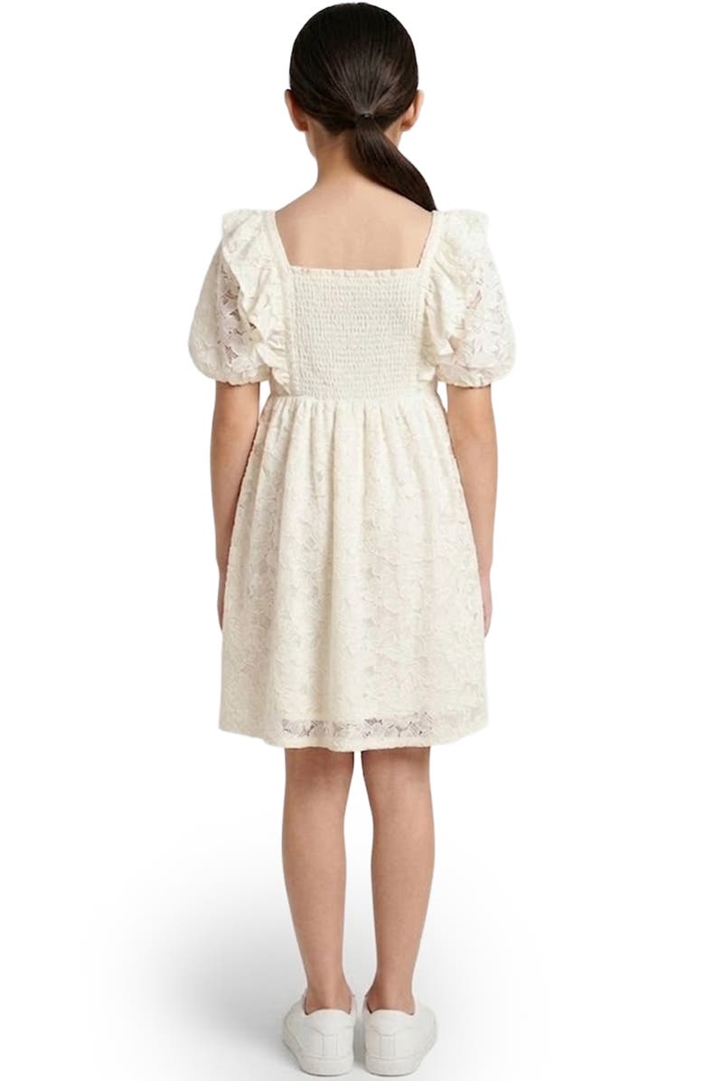 Hayden Girls Kids' Floral Lace Cotton Puff Sleeve Dress, Alternate, color, 
