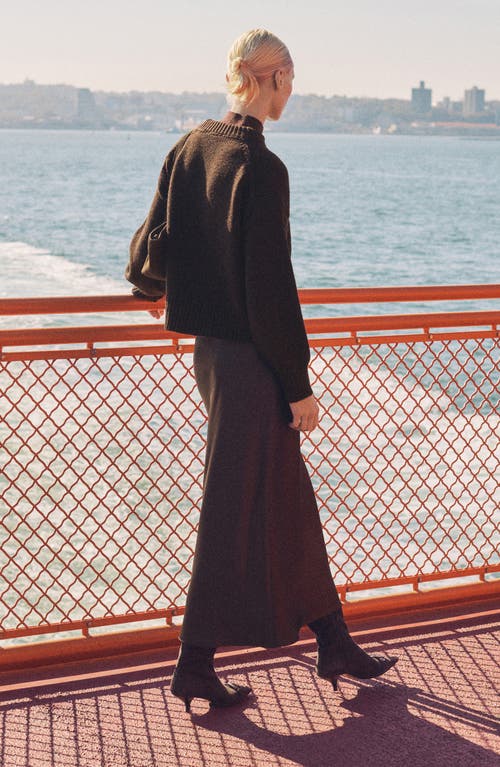 Mango Satin Midi Skirt In Chocolate