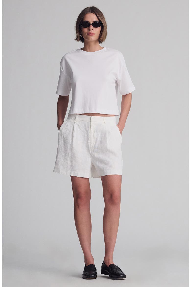 Woven Linen Shorts, Alternate, color, ANTIQUE WHITE