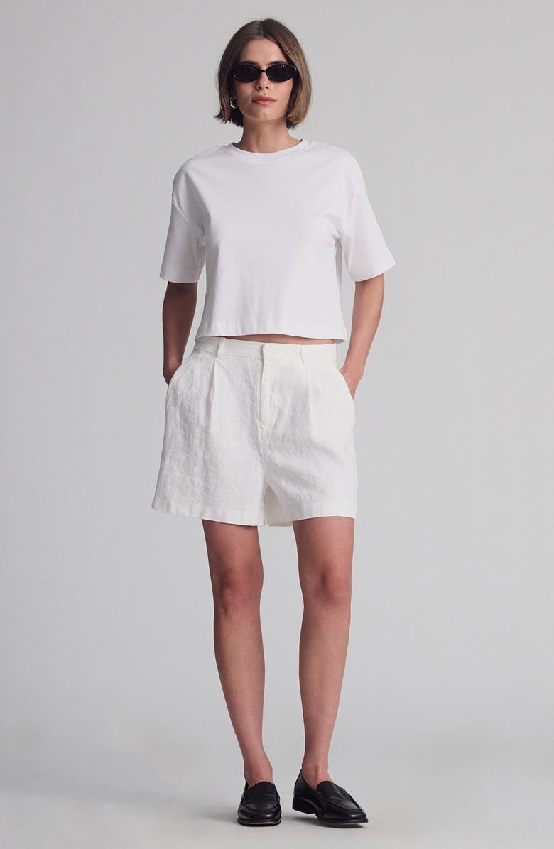 Mavi Jeans Woven Linen Shorts, Alternate, color, Antique White