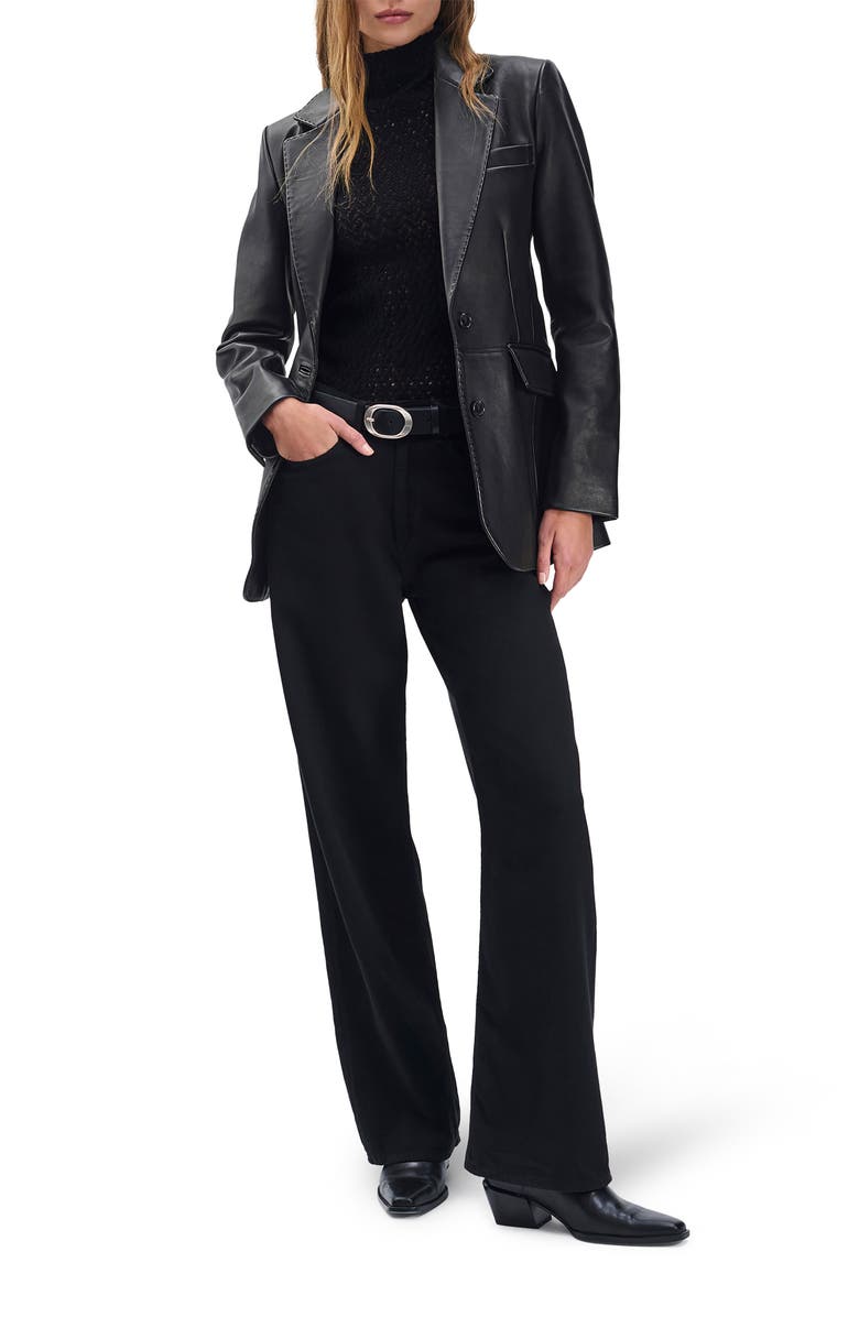 rag & bone Ash Leather Blazer, Alternate, color, Black