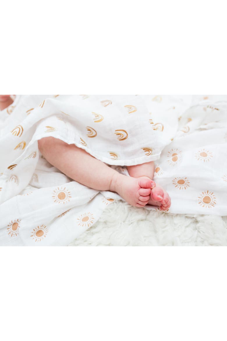 Cotton Muslin Swaddles 2 Pack, Alternate, color, Rainbow/Suns