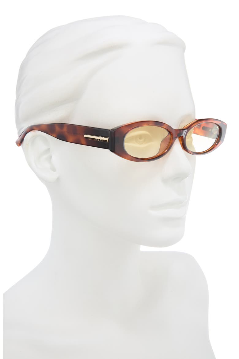 Belladonna Oval Sunglasses, Alternate, color, TOFFEE TORT / AMBER GRAD